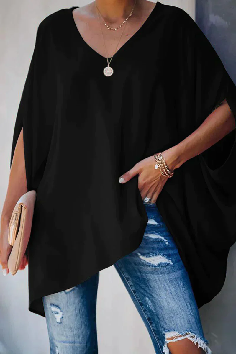 Wijdvallende blouse voor lente en zomer in frisse stijl