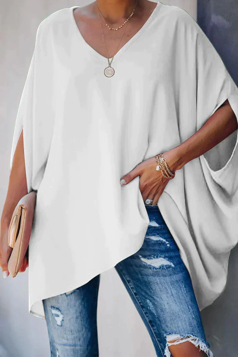 Wijdvallende blouse voor lente en zomer in frisse stijl