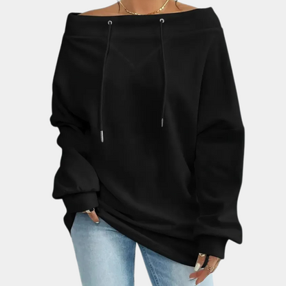 Zerina schouderloos sweatshirt voor een stijlvolle look