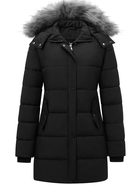 Casual parka winterjas met imitatiebont en wattering voor dames | Ideaal voor herfst/winter
