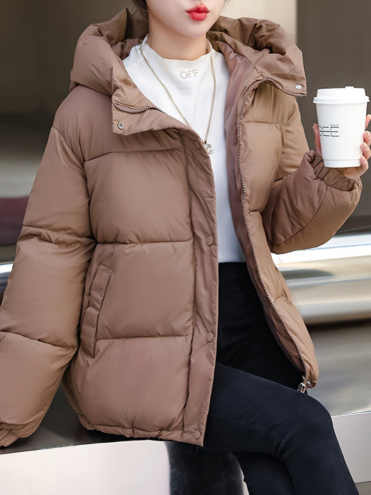 Casual puffy winterjas met vulling en rits voor vrouwen | Ideaal voor herfst/winter