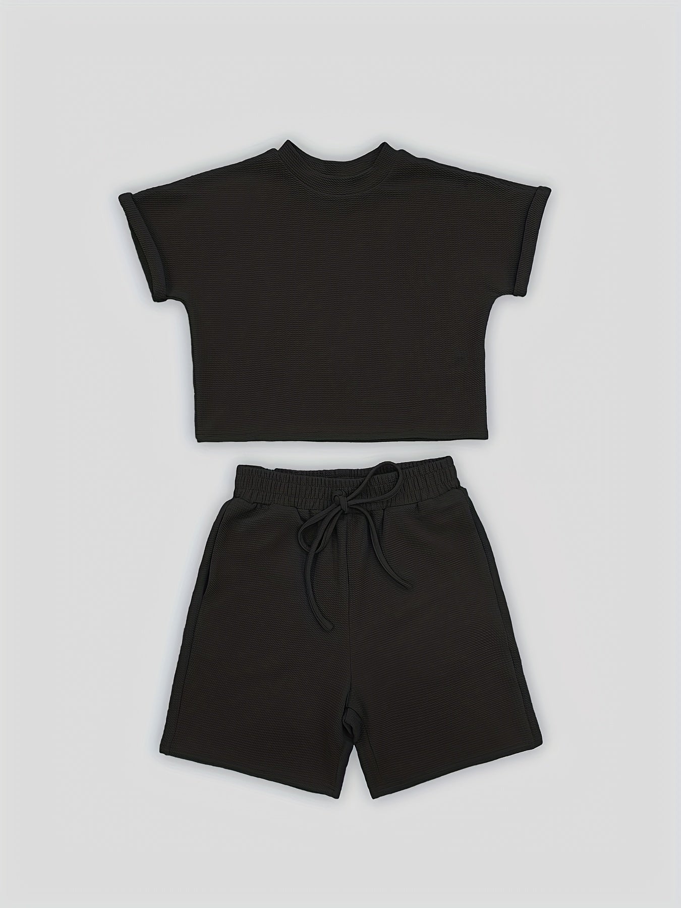 Zomerse dames set short en t-shirt in khaki kopen
