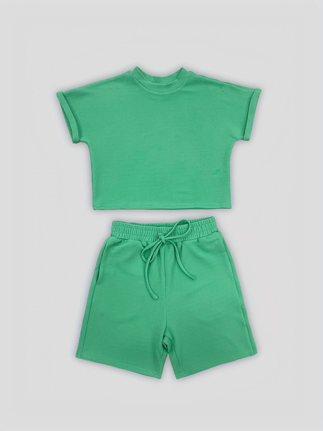 Zomerse dames set short en t-shirt in khaki kopen