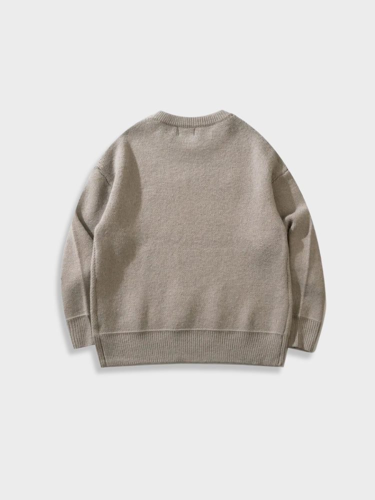 Casual gebreide vintage trui met Doberman patroon voor heren | Ideaal voor herfst/winter