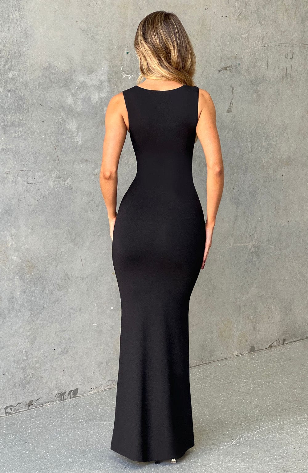 Zwarte Maxi Avondjurk Bloesem Kant Elegant