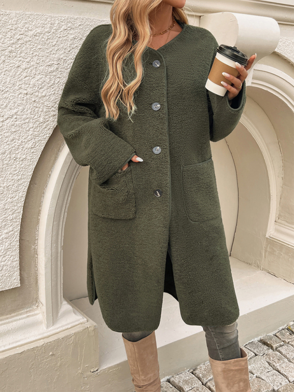 Elegant lang fleece vest met knopen voor dames | Ideaal voor herfst/winter