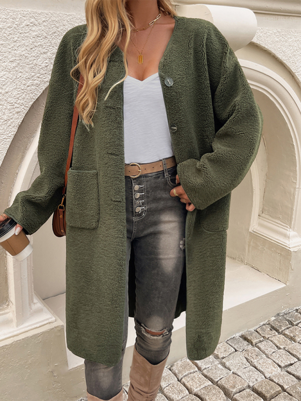 Elegant lang fleece vest met knopen voor dames | Ideaal voor herfst/winter