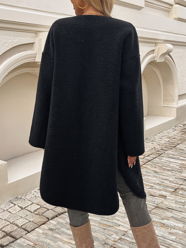 Elegant lang fleece vest met knopen voor dames | Ideaal voor herfst/winter