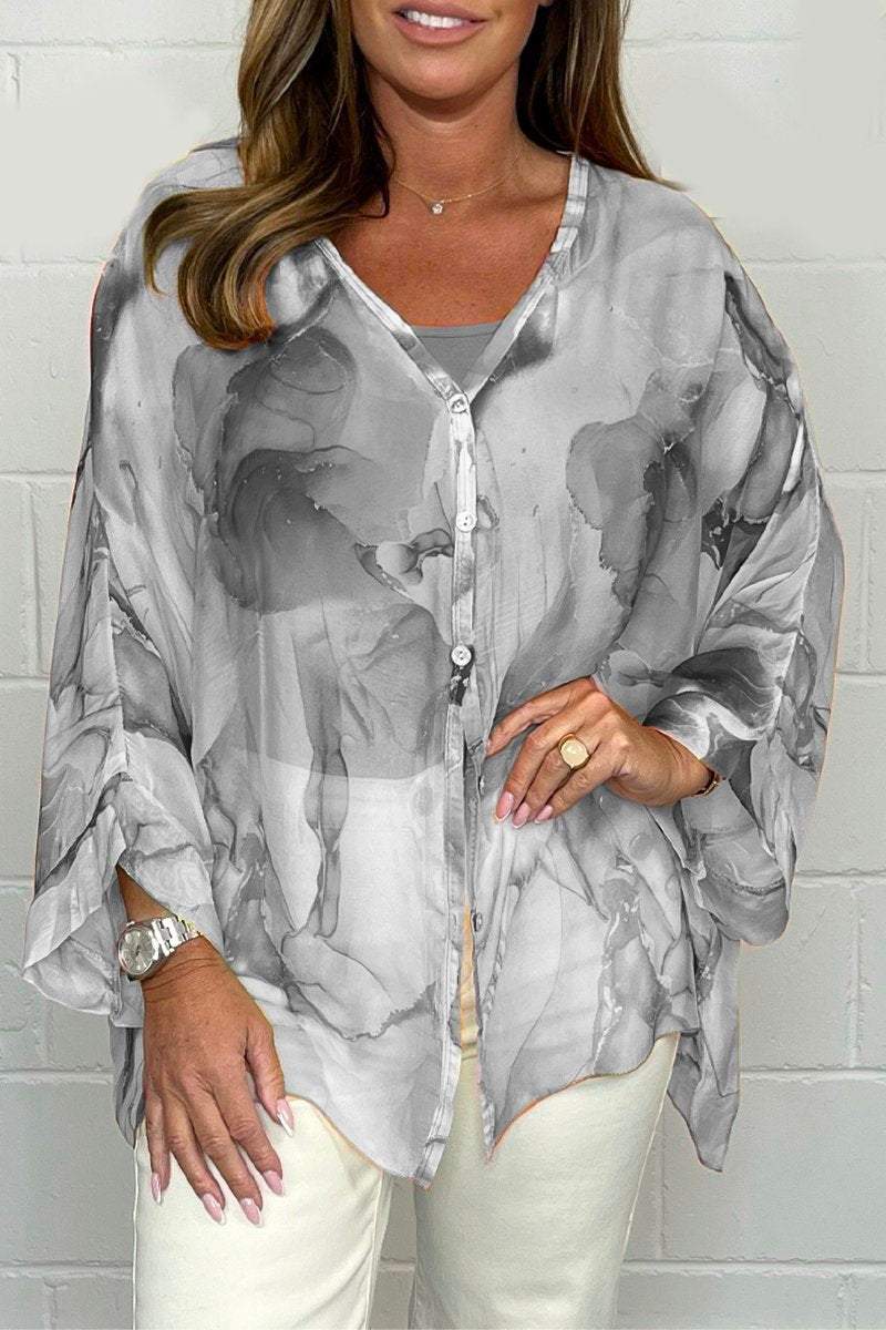 Zomerse dames blouse met bloemenprint en pofmouwen