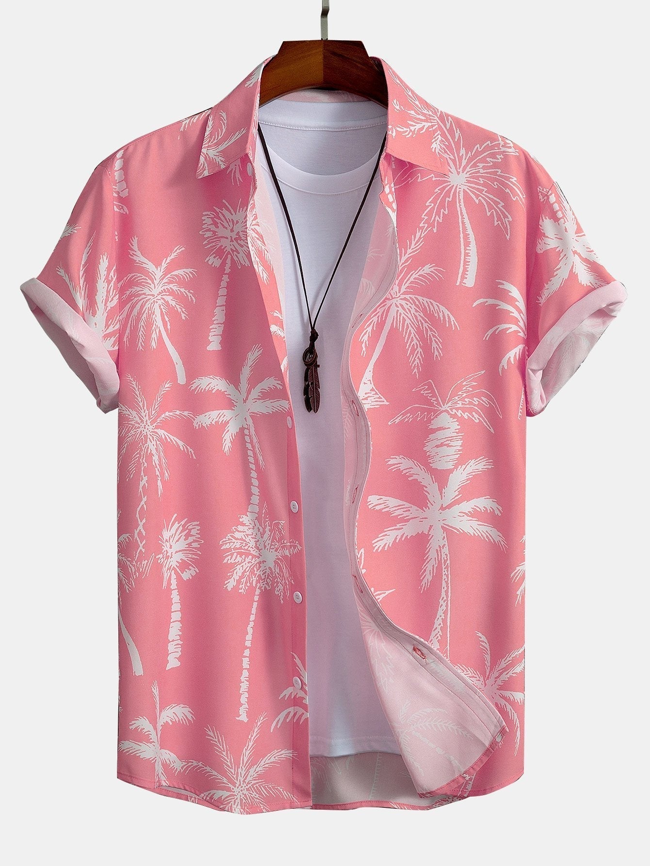 Zwarte rok met oranje palmprint en knoopsluiting