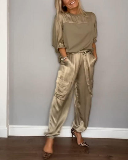 Elegante getailleerde blazer en wijde broek voor dames voor formele gelegenheden