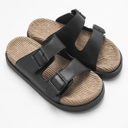 Zwarte en witte herensandalen voor de zomer