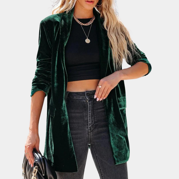 Zachte fluwelen jas voor dames in elegante stijl