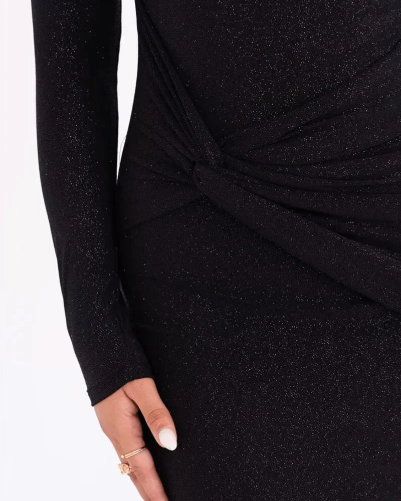 Zwarte glamoureuze maxi-jurk voor speciale gelegenheden