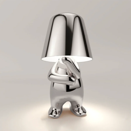 Zilveren draadloze LED tafellamp dimbaar met USB