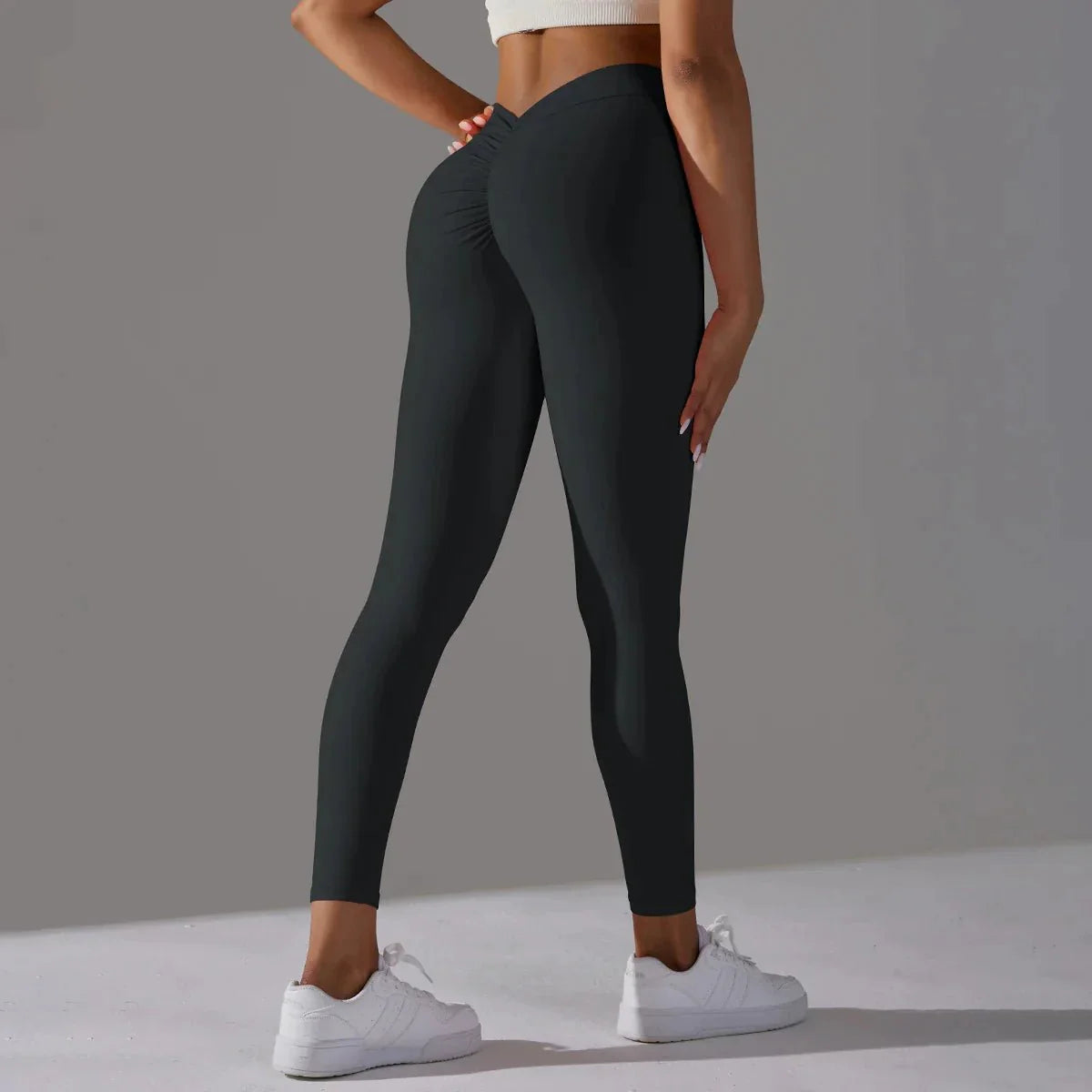 Strakke compressie yoga fitnesslegging donkerblauw elegant