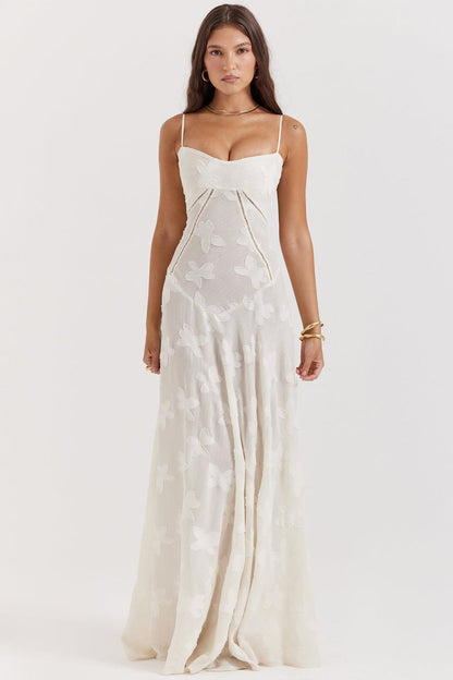 Witte vintage kanten korsetjurk zomerse elegantie