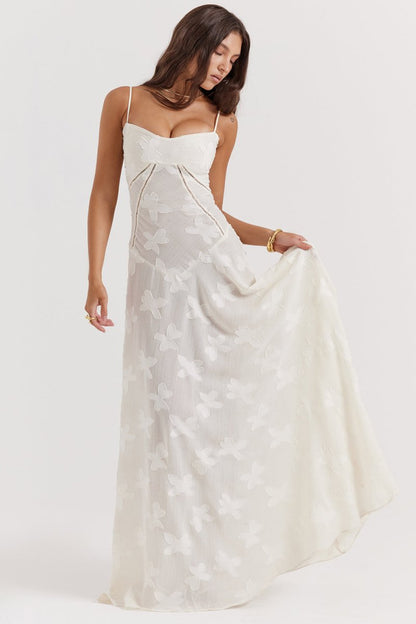 Witte vintage kanten korsetjurk zomerse elegantie