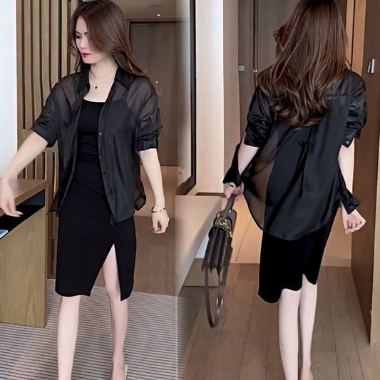 Zijden chiffon overhemd elegant en veelzijdig