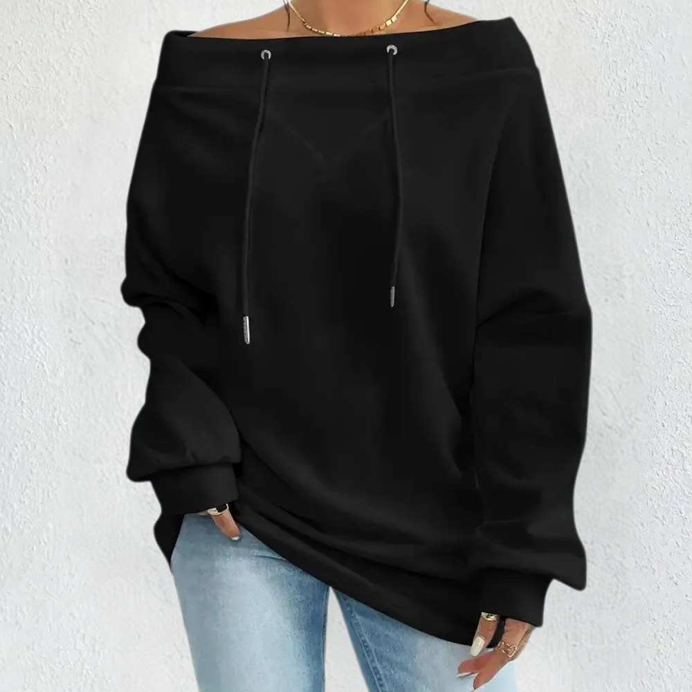 Zerina schouderloos sweatshirt voor een stijlvolle look