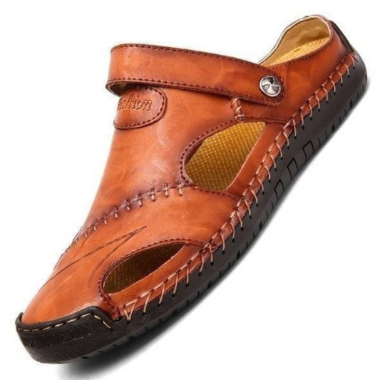 Zwarte zomerse herensandalen met voetverlichting
