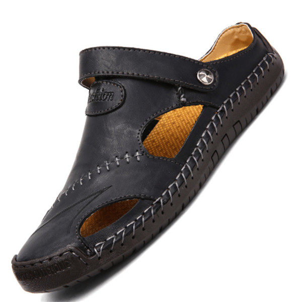 Zwarte zomerse herensandalen met voetverlichting