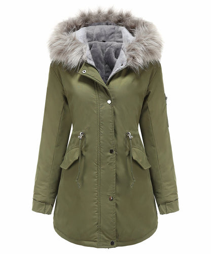 Zwarte waterdichte winterjas dames elegant en warm