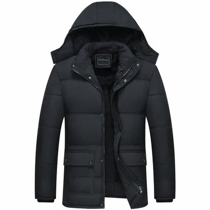 Zwarte waterdichte winterjas voor mannen stijlvol warm