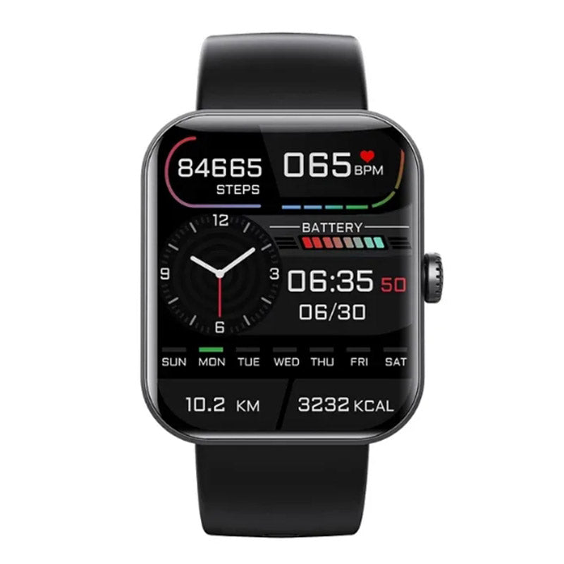 Zwarte smartwatch met bloedsuikermeting voor iOS en Android